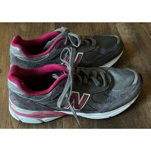 New Balance 990v3 Womens 8.5 Breast Cancer Awareness Running Shoes Gray Pink